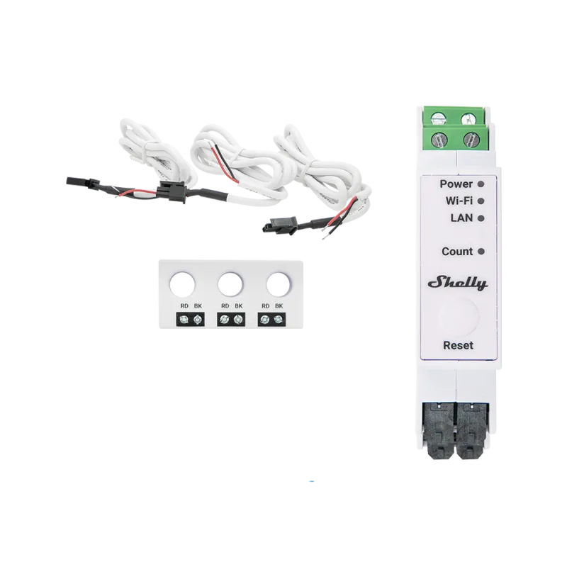 Shelly Pro 3EM – Compteur d'énergie triphasé connecté (suivi solaire) | Indies'Watt