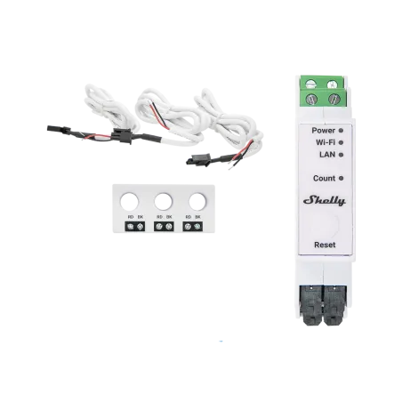 Shelly Pro 3EM – Compteur d'énergie triphasé connecté (suivi solaire) | Indies'Watt