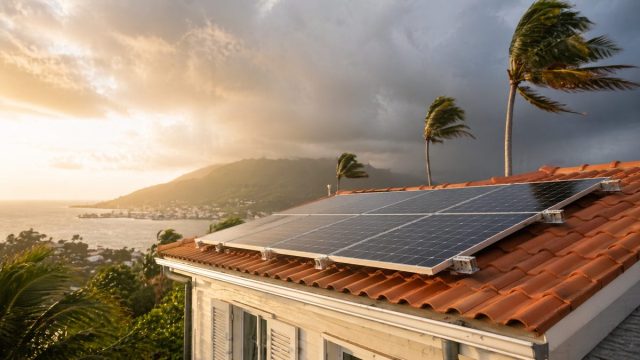 Cyclones et panneaux solaires Antilles : risques, normes, protection